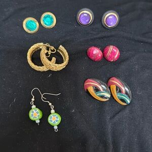 Vintage 1980s earrings, assortment of clip on and pierced